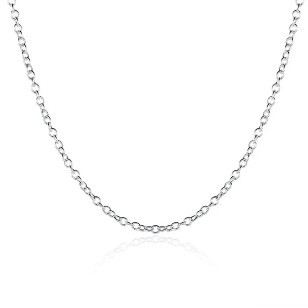 STERLING SILVER Flat 1mm 20 Inch Round Link Chain Necklace
